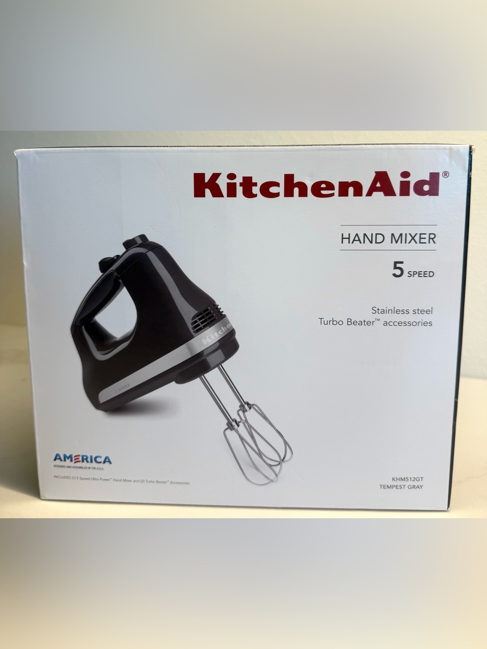 KitchenAid 5-Speed Ultra Power Hand Mixer KHM512GT Tempest Gray NIB - Picture 4 of 8